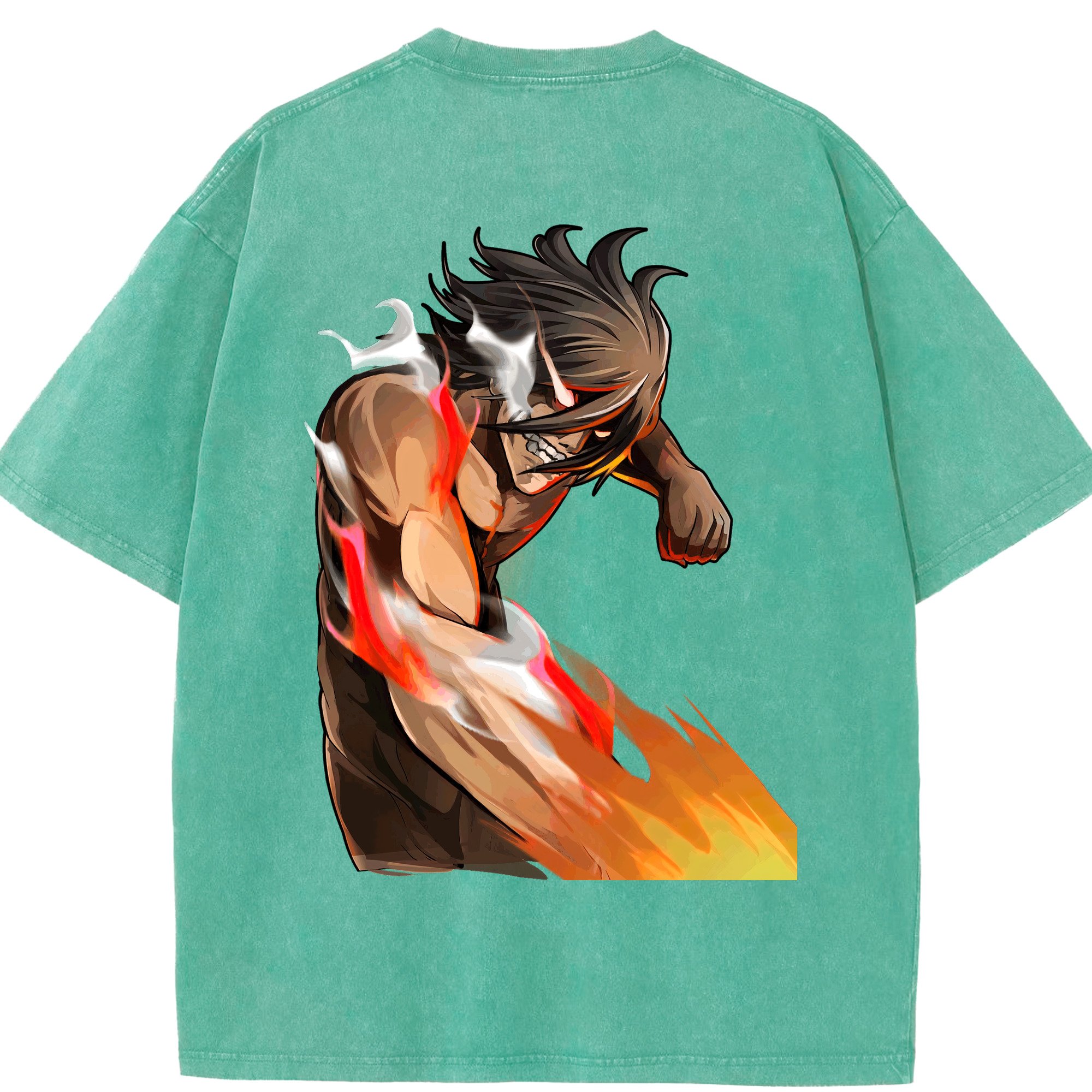 （画像用） 進撃の巨人 Attack on Titan 綿100% ヴィンテージ風 半袖Tシャツ（背面プリント）